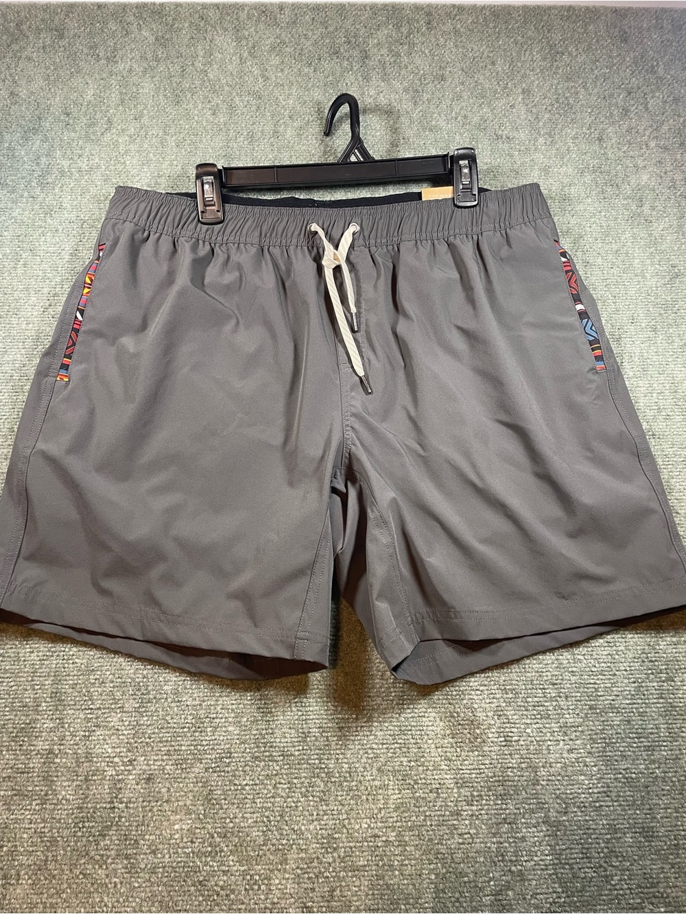 Wowie Flat Front Swim/Hike/Train/Chill  Shorts in Gray